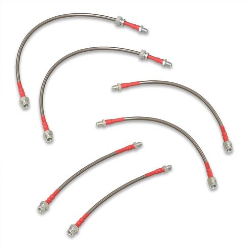 AJP Distributors Silver Stainless Steel Braided Oil Brake Lines Hoses Cables Kit 6PC Front & Rear Set Compatible/Replacement For RX-7 RX7 FC3S FC S4 S5 JDM 1984 1985 1986 1987 1988 1989 1990 1991 1992 in Saudi Arabia