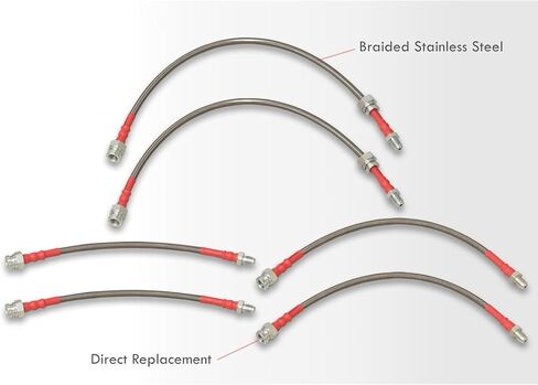 AJP Distributors Silver Stainless Steel Braided Oil Brake Lines Hoses Cables Kit 6PC Front & Rear Set Compatible/Replacement For RX-7 RX7 FC3S FC S4 S5 JDM 1984 1985 1986 1987 1988 1989 1990 1991 1992 in Saudi Arabia
