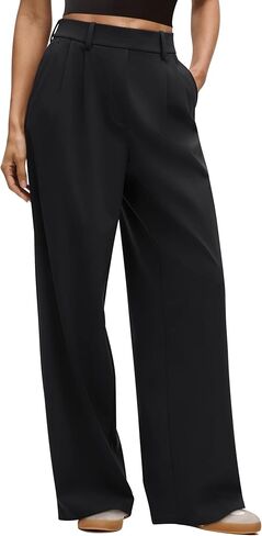 LASLULU Womens Yoga Dress Pants Casual Wide Leg Stretchy Office Travel Trousers Business Casual Work Pants Slacks in Kuwait