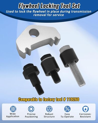 مجموعة أدوات قفل دولاب الموازنة متوافقة مع BMW N20 N40 N42 N43 N45T N46 N46T N51 N52 N53 N54 N62 N73 S85 W17 M47TU M54 M57TU وما إلى ذلك، مجموعة أدوات قفل الاحتفاظ بعجلة الموازنة للمحرك استبدال OEM 119260 in Kuwait