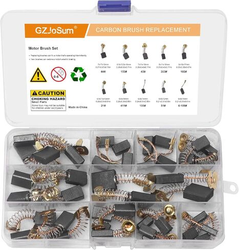 60 Pack Electric Motor Carbon Brushes Set, 10 Different Sizes for Replacement Repair Power Tool Part Electric Hammer Drills Angle Grinders Circular Table Saw in Kuwait