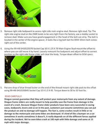 Shogun USA Made Kaw ZX6 ZX6R ZX6RR ZX636 2007 2008 أسود بدون قطع الإطار المتزلجون - 750-4419 in Saudi Arabia