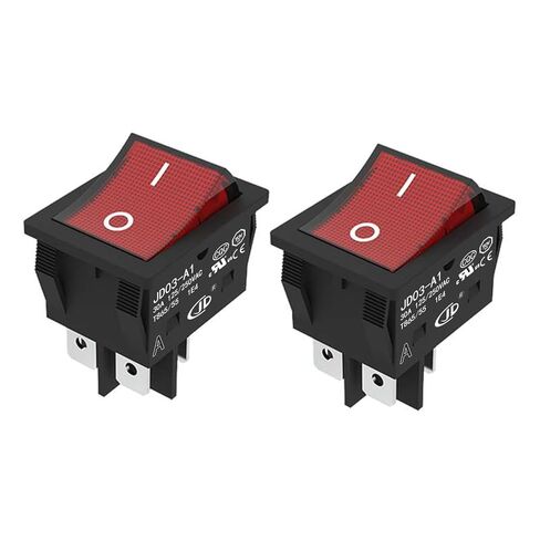 JD 2pcs 30A KCD4 Power Switch 125V/250V AC DPST Rocker Switch ON/Off Switch 4Pins Red Light Illuminated Toggle Switch with UL Certificate in Saudi Arabia