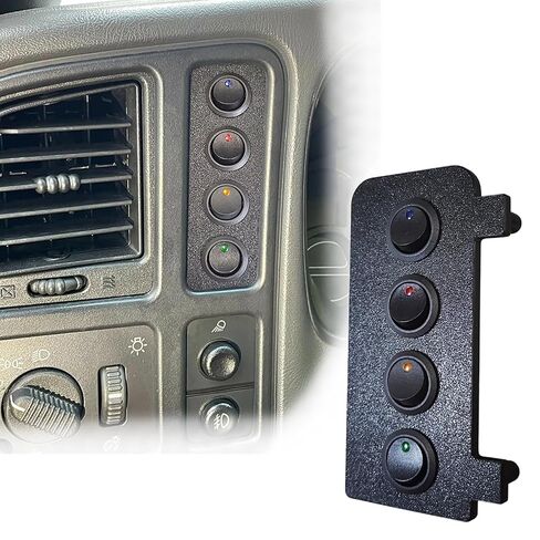 Dash Mount Switch Panel with LED | for NBS 1999-2007 | Silverado Sierra Chevy Chevrolet GMC 4 Rocker Toggle Switches (White Switches) in Saudi Arabia