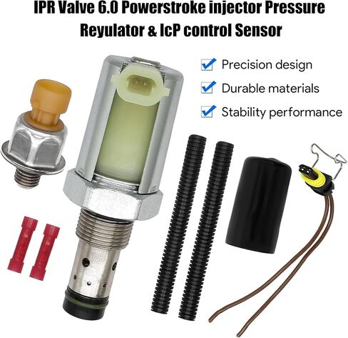 Injector Pressure Regulator Valve 6.0 IPR＆ICP Fit for 2003-2010 Ford Super Duty F250 F350 F450 F550 E350 E450 Excursion 6.0L Diesel Turbocharged Replaces CM5126 AP63417 in Saudi Arabia
