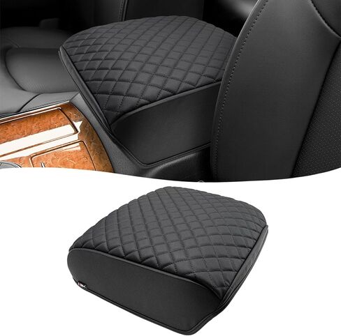 غطاء مسند ذراع وحدة التحكم المركزية KBH لسيارة Infiniti QX56، QX80 2011-2017، ملحقات داخلية، وسادة وسادة غطاء وحدة التحكم الوسطى، واقي غطاء مسند الذراع، جلد الفينيل، أسود in Saudi Arabia