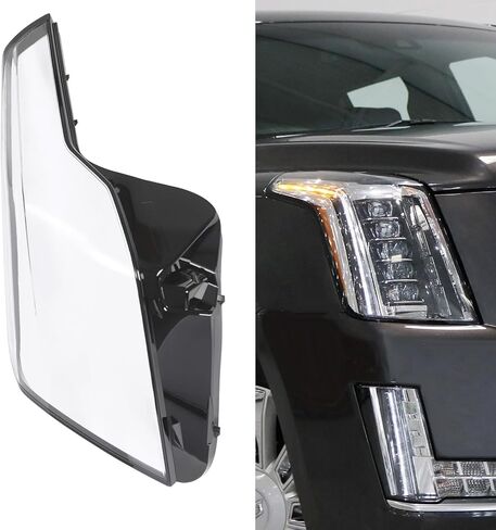 لكاديلاك إسكاليد 2015-2020 غطاء المصباح، أسود الإسكان واضح عدسة الجانب الأيمن الركاب كشافات غطاء للعدسات استبدال in Kuwait