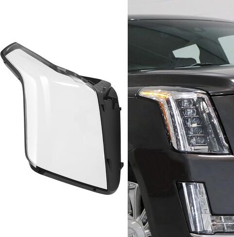 لكاديلاك إسكاليد 2015-2020 غطاء المصباح، أسود الإسكان واضح عدسة الجانب الأيمن الركاب كشافات غطاء للعدسات استبدال in Kuwait