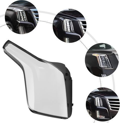 لكاديلاك إسكاليد 2015-2020 غطاء المصباح، أسود الإسكان واضح عدسة الجانب الأيمن الركاب كشافات غطاء للعدسات استبدال in Kuwait