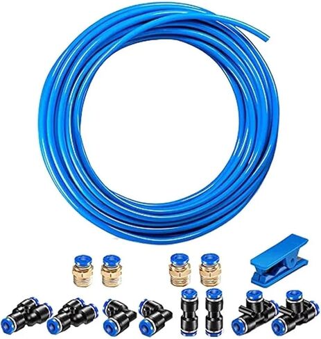 6x4 8x5 Pneumatic Tubing Orange Air hose Pipe Tube Kit 5/32 inch or 4mm 2.5mm 10 Meter With Fitting and Tube Cutter(Blue,6x4mm) in Kuwait