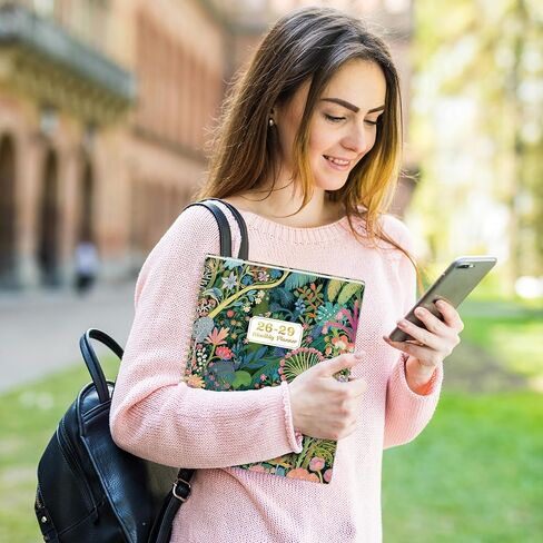 مخطط 2024-2025 - مخطط 2024-2025 مع علامات تبويب، 6.3 بوصة × 8.4 بوصة، يوليو 2024 - يونيو 2025، مخطط 2024-2025 أسبوعيًا وشهريًا مع جيب خلفي + ورق سميك + سلك مزدوج - شمس برونزية in Kuwait