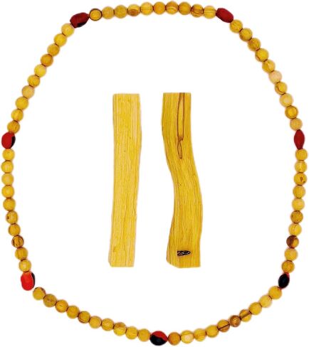 Palo Santo Necklace with Huayruro Seeds + 2 Smudging Sticks – Handmade in Peru, Highly Aromatic, Sustainable & Spiritually Cleansing – Wellness Protection Gift with 100% Cotton Bag in Saudi Arabia