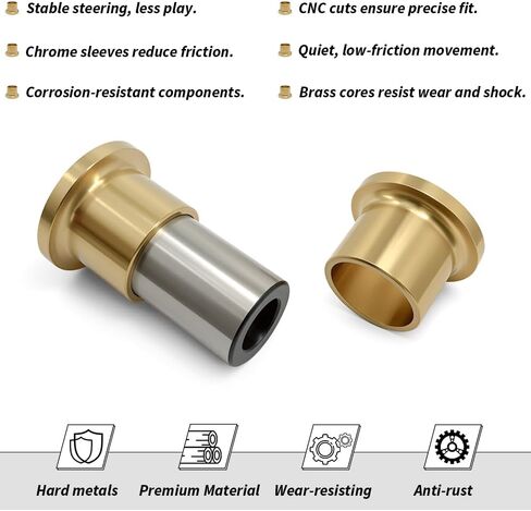 A Arm Bushings and Sleeves Kit For Can-Am Maverick X3 Max 4x4, For Can-Am Maverick X3 R 4x4 2017-2023, Brass Bushing & Chrome Plated Bearing Steel Sleeve in Saudi Arabia