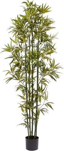 شجرة خيزران صناعية - نبات صناعي بوعاء 72 انش مع جذوع سوداء واوراق ذات ملمس طبيعي - ديكور داخلي واقعي للمنزل او المكتب من بيورغاردن in Kuwait