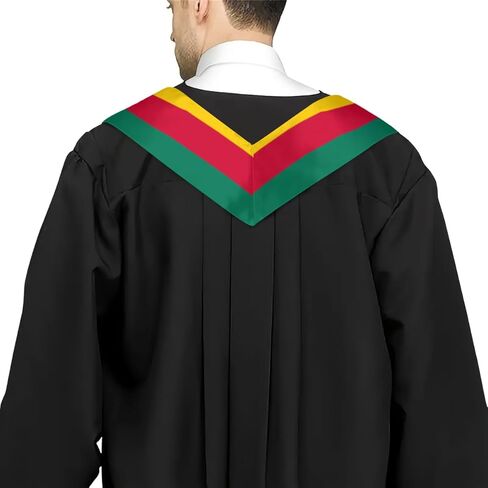 وشاح تخرج بعلم الكاميرون برقبة على شكل حرف V، وشاح تخرج مزدوج الجوانب، شال تخرج للطلاب الدوليين in Kuwait