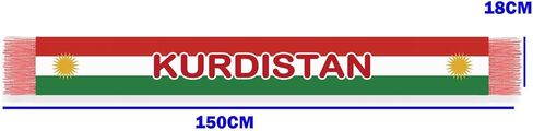 وشاح علم كردستان، شال مخملي كردي طويل بطول 5 أقدام، ديكور مقاس 150 × 18 سم لراية التخرج الرياضية in Kuwait
