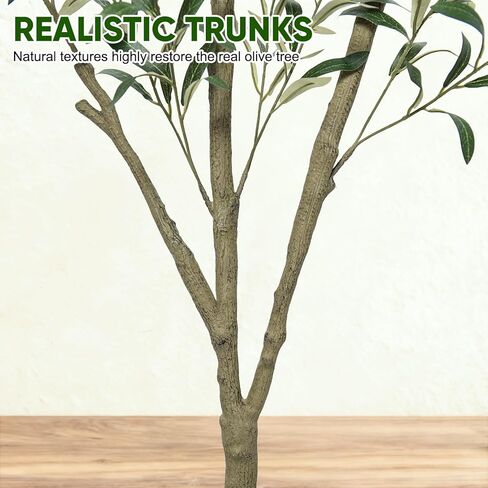 أشجار زيتون تيمو صناعية داخلية بطول 5 أقدام شجرة زيتون وهمية مع زارع أبيض، نباتات صناعية شجرة صناعية داخلية بأوراق واقعية وفواكه نابضة بالحياة، نبات وهمي لديكور المنزل والمكتب in Kuwait