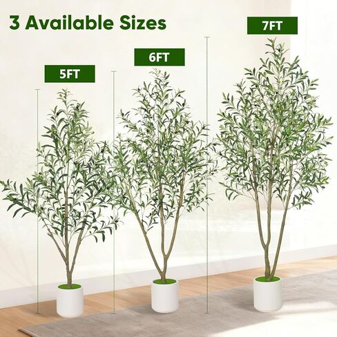 أشجار زيتون تيمو صناعية داخلية بطول 5 أقدام شجرة زيتون وهمية مع زارع أبيض، نباتات صناعية شجرة صناعية داخلية بأوراق واقعية وفواكه نابضة بالحياة، نبات وهمي لديكور المنزل والمكتب in Kuwait