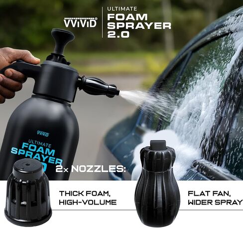VViViViViD Ultimate Foam Sprayer 2.0، زجاجة رذاذ احترافية متميزة بسعة 67 أونصة (2 لتر) لتنظيف السيارة والغسيل والاستخدام المنزلي والبستنة، رذاذ كامل يعمل بالضغط وبخاخ مضخة in Saudi Arabia