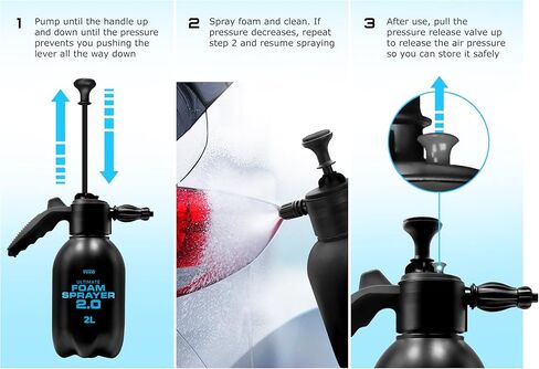 VViViViViD Ultimate Foam Sprayer 2.0، زجاجة رذاذ احترافية متميزة بسعة 67 أونصة (2 لتر) لتنظيف السيارة والغسيل والاستخدام المنزلي والبستنة، رذاذ كامل يعمل بالضغط وبخاخ مضخة in Saudi Arabia