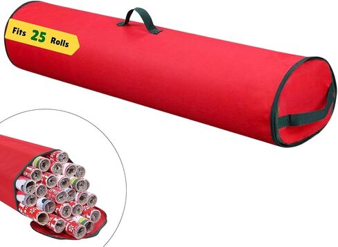 Primode Wrapping Paper Storage Bag | Wrapping Paper Organizer Under Bed for Storing Multiple Rolls of Gift Wrap, 40" Length Container Constructed of Durable 600D Oxford Material (Green) in Kuwait
