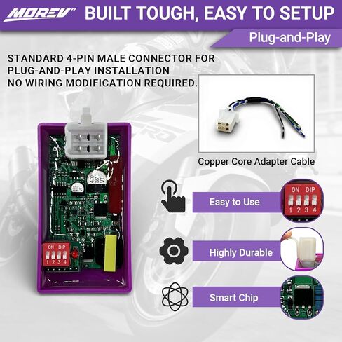 Adjustable 4 Pin DC CDI Box with DIP Switch Rev Limiter (4000-12000 RPM), Racing Ignition Unit for TaoTao Kazuma SunL Roketa Baja 50cc 70cc 90cc 110cc 125cc ATV Dirt Bike Scooter Go Kart in Saudi Arabia