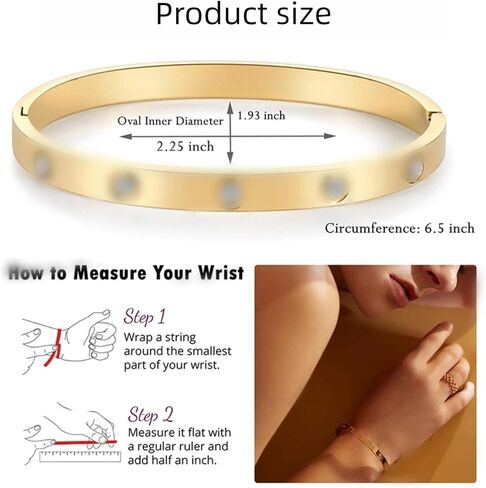 18K Gold Plated 4-Piece Bracelet Set for Women, Stackable Tennis & Clover Nail Love Bangle, Adjustable Gold Jewelry Set for Mother's Day in Saudi Arabia