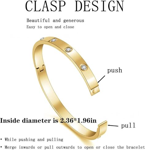 18K Gold Plated 4-Piece Bracelet Set for Women, Stackable Tennis & Clover Nail Love Bangle, Adjustable Gold Jewelry Set for Mother's Day in Saudi Arabia