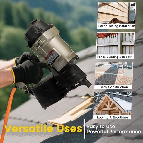 YUGO CN70 15°Pneumatic Coil Siding Nailer – Air-Powered Nail Gun for Pallets, Fencing, Decking, Siding, Framing, Wood Packaging & General Construction CN70 in Saudi Arabia