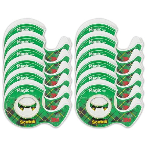 Invisible Magic Tape – 12 Rolls with Dispensers, 3/4" x 350" Each – Clear Office & School Tape for Repairs, Labeling, and Wrapping in Saudi Arabia