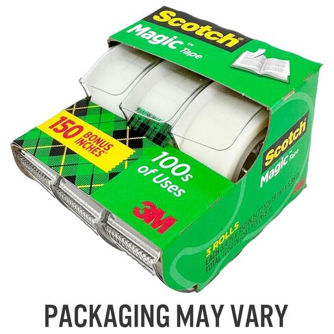 Invisible Magic Tape – 12 Rolls with Dispensers, 3/4" x 350" Each – Clear Office & School Tape for Repairs, Labeling, and Wrapping in Saudi Arabia