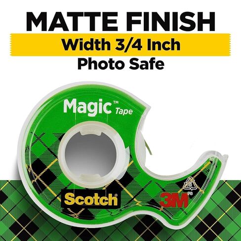 Invisible Magic Tape – 12 Rolls with Dispensers, 3/4" x 350" Each – Clear Office & School Tape for Repairs, Labeling, and Wrapping in Saudi Arabia