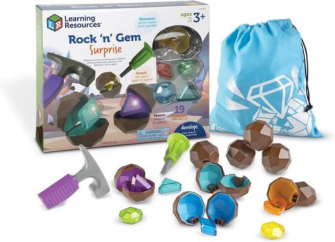 Learning Resources Rock 'n Gem Surprise, Sorting, Matching & Counting Skills Activity Set, Early STEM, 19 Pieces, Ages 3+ in Kuwait