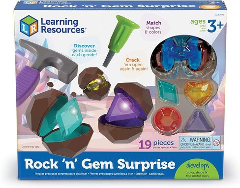 Learning Resources Rock 'n Gem Surprise, Sorting, Matching & Counting Skills Activity Set, Early STEM, 19 Pieces, Ages 3+ in Kuwait