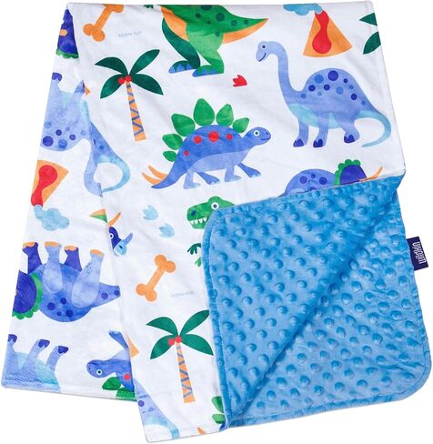 Wildkin Plush Throw Blanket for Toddler Boys and Girls, Perfect Size for Daycare and Ideal for Travel, Super Soft Throw Blankets Measures 39.5 x 28 x 0.5 Inches (Darling Dinosaur) in Kuwait