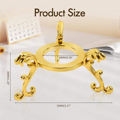 Dirvcp 10 قطع من حوامل كرات الكريستال الذهبية، حامل عرض كروي ذهبي لكرات كريستال 40 مم - 80 مم، حامل عرض من الزجاج والحجر الطبيعي، منظم الصخور المزخرف in Kuwait