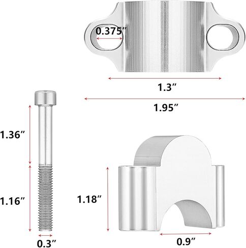 Silver 7/8" Handlebar Risers 30mm Height Mount Clamp Kit Compatible with Motorcycle ATV Kawasaki Honda Suzuki Yamaha Dirt Bike in Kuwait