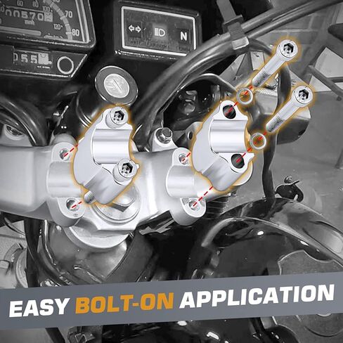 Silver 7/8" Handlebar Risers 30mm Height Mount Clamp Kit Compatible with Motorcycle ATV Kawasaki Honda Suzuki Yamaha Dirt Bike in Kuwait