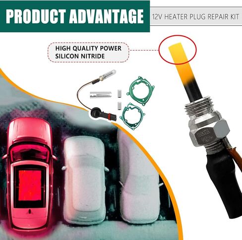 طقم إصلاح قابس توهج السخان متوافق مع Espar Airtronic Eberspacher استبدال # 252069100102 252069010003 252069060001 252069011300 طقم صيانة سخان التوقف 2KW D2 D4 D4S 12V in Kuwait