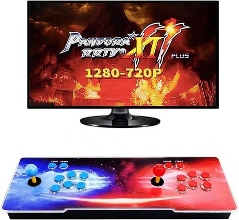 【26800 Games in 1】 Pandora's Box Arcade Game Console, 3D Pandora Box Support PC & Projector & TV, 2-4 Players, 1280X720 Full HD, 3D Games, Search/Hide/Save/Load/Pause Games, Favorite List in Saudi Arabia