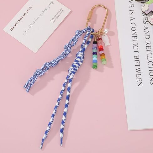 الخرز الملون مضفر حبل أزرق Paracord الأسماك سحر حقيبة سحر المفاتيح in Kuwait