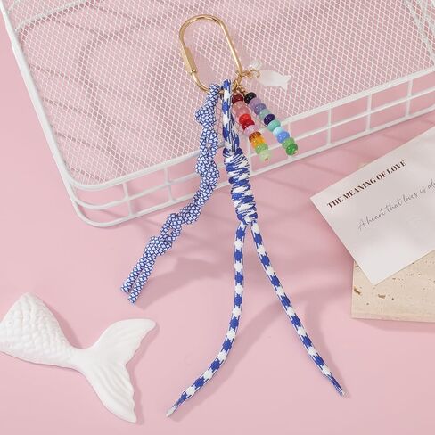 الخرز الملون مضفر حبل أزرق Paracord الأسماك سحر حقيبة سحر المفاتيح in Kuwait