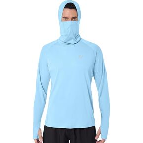 سترة بغطاء للرأس للرجال من Isnowood بعامل حماية من أشعة الشمس 50+، قمصان صيد للحماية من الأشعة فوق البنفسجية بأكمام طويلة، غطاء رأس سريع الجفاف للمشي لمسافات طويلة مع قناع in Kuwait