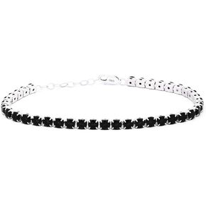 سوار تنس من الفضة الإسترلينية 925 للنساء، سوار زركونيا مكعب متعدد الألوان (أخضر/أسود/أبيض/أزرق/أحمر)، سلسلة تنس متلألئة هدية مجوهرات راقية لذكرى عيد الميلاد وعيد الحب من بيلانتينا in Kuwait