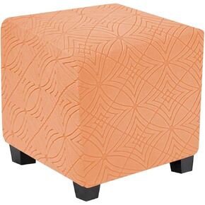 غطاء عثماني ناعم قابل للتمدد مربع أغطية مسند قدم مربعة مع قاع مرن (برتقالي، كبير) in Kuwait