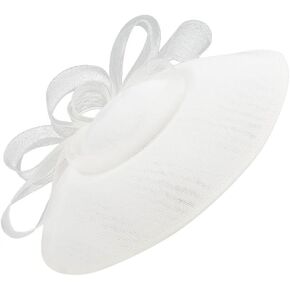 F FADVES Elegant Wide Brim Fascinator Hat for Women, Detachable Headband & Clip, Faux Linen Mesh Bow in Saudi Arabia