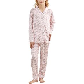 Girls Silk Satin Pajamas Sets Long Sleeve Button Down Pajama PJs for Daily Wear & Jammies Party Size 4-14 Years in Saudi Arabia