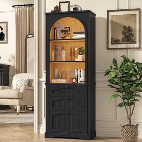 خزانة ملفات المزرعة تناسب مجلدات الملفات المعلقة بحجم Letter/Legal/A4، خزانة كتب قائمة على الأرض بثلاث طبقات مع درج ملفات ورف مفتوح، حامل طابعة خزانة الملفات الخشبية للمكتب المنزلي، أبيض in Kuwait