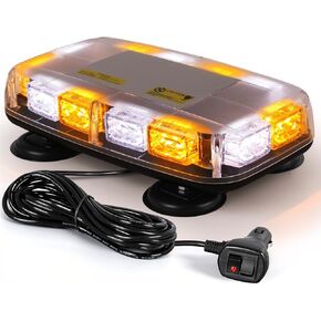 LINKITOM 36-LED Strobe Light Bar, 3-Color Warning Light with 13 Patterns, Super Strong Magnetic Base & IP66 Waterproof for Trucks, Emergency, Construction in Kuwait