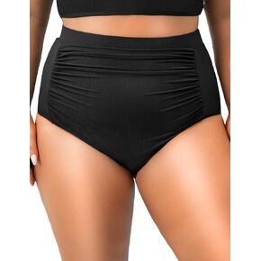Womens Plus Size Bathing Suit Swim Bottoms Tummy Control Black High Waisted Bikini Swimming Bottoms Full Coverage XL in Saudi Arabia